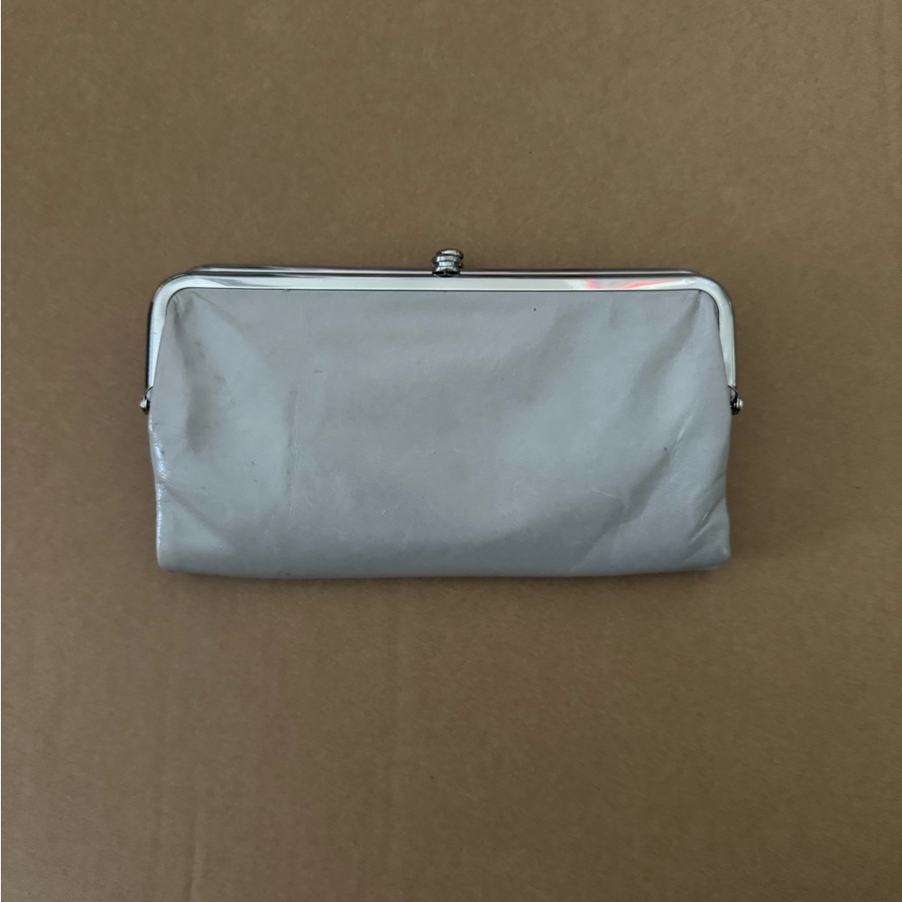 HOBO Silver Wallet Clutch with Metal Frame